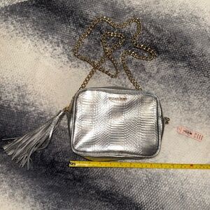 Victoria's Secret VS Metallic Silver Crossbody Purse Bag NWT